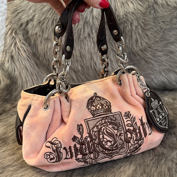 Juicy Couture Handbags - Vintage Juicy Couture Peach Satchel/Shoulder Bag with Chain Handles